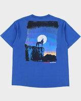 Vintage 1990s Malboro Unlimited Howling Wolf Heavyweight Made In USA Single Stitch Crewneck Pocket T-Shirt - L