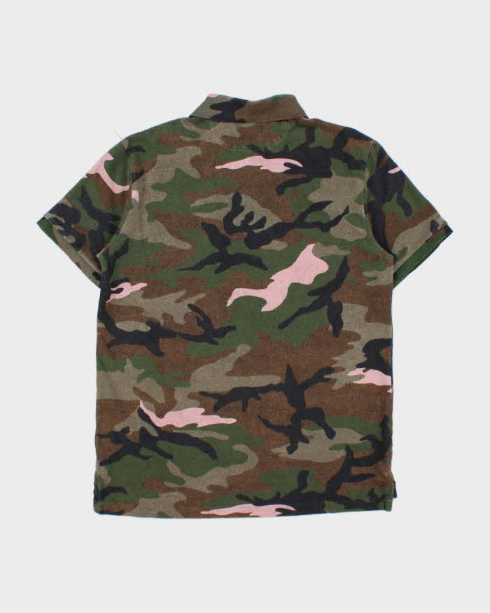 Vintage Polo Ralph Lauren Woodland Camo Custom Slim Fit Short Sleeve Polo Shirt - M