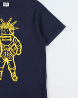 Billionaire Boys Club Navy Heavyweight Statue Of Liberty Spaceman Crewneck T-Shirt - L