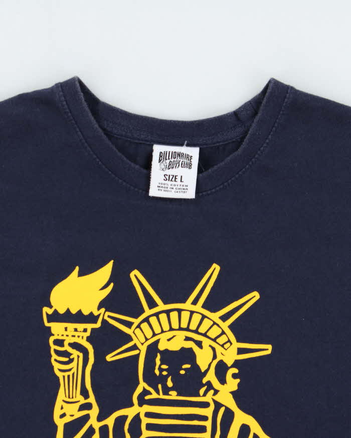 Billionaire Boys Club Navy Heavyweight Statue Of Liberty Spaceman Crewneck T-Shirt - L