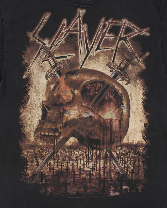 Vintage Slayer World Domination 2013-14 Tour Heavyweight Crewneck T-Shirt - L