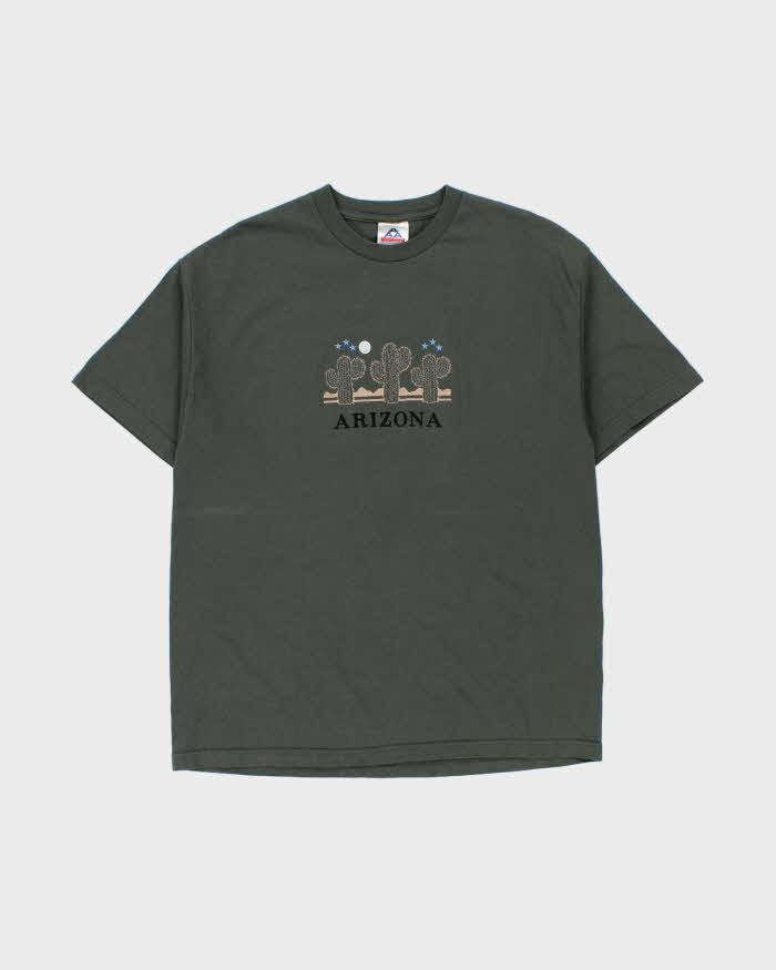 Vintage Y2K 00s Hunter Green Arizona Embroidered Heavyweight AAA Crewneck T-Shirt - XL