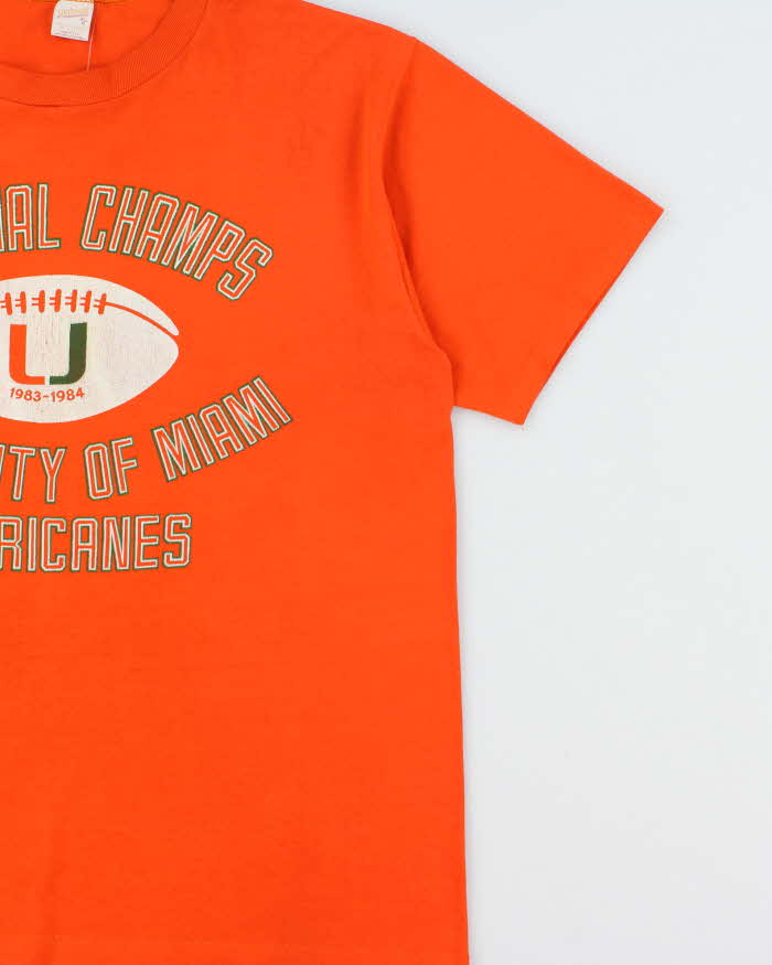 Vintage 1983-1994 University Of Miami Hurricanes National Champs Made In USA Sportswear Single Stitch Crewneck T-Shirt - XL