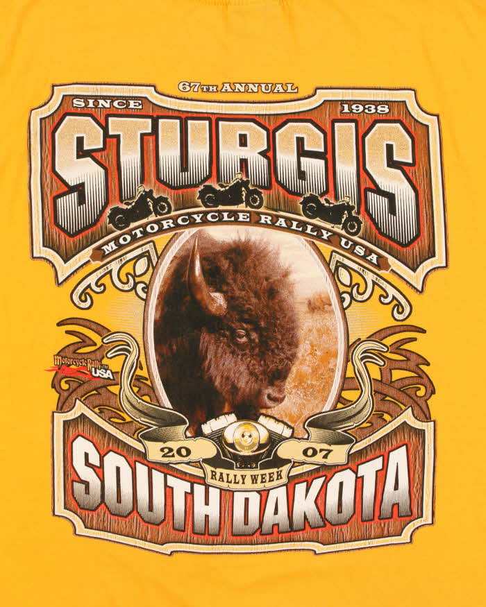 Vintage 2007 Sturgis Motorcycle Rally USA South Dakota 67th Annual Heavyweight Crewneck T-Shirt - L