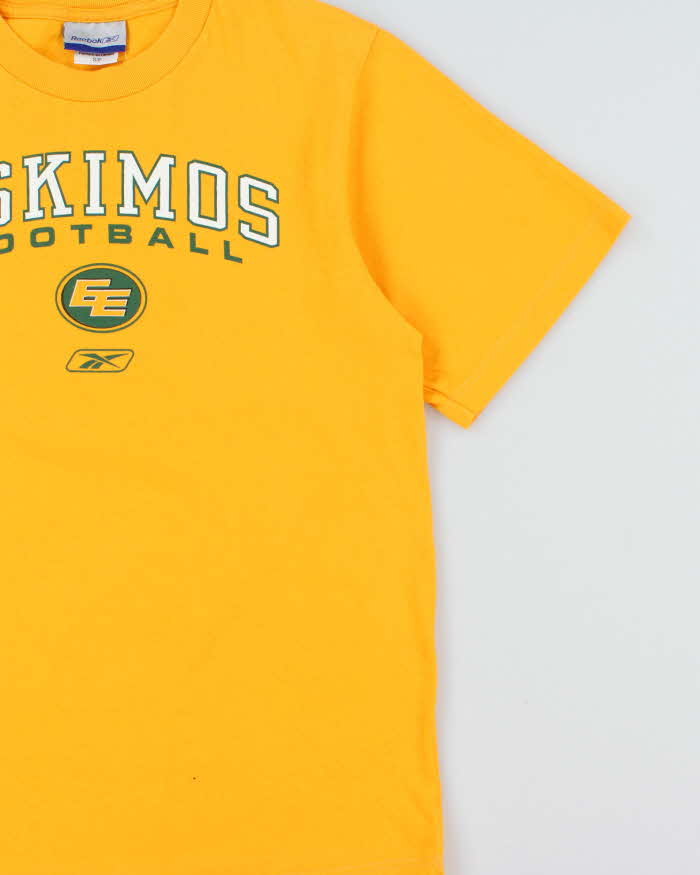 Vintage Y2K 00s Reebok Edmonton Eskimos American Football Made In Canada Heavyweight Crewneck T-Shirt - S