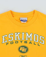 Vintage Y2K 00s Reebok Edmonton Eskimos American Football Made In Canada Heavyweight Crewneck T-Shirt - S