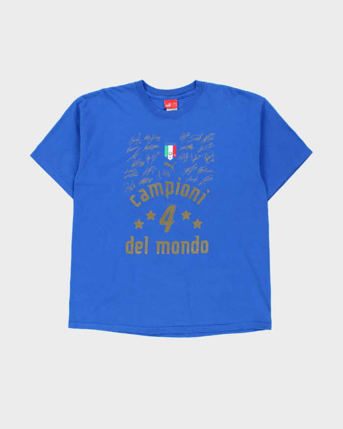 Vintage 2006 Puma Italia 4 Times World Cup Winners Heavyweight Made In Canada Crewneck T-Shirt - XL