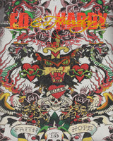 Vintage Y2K 00s Ed Hardy Diamante Embellished Tattoo Crewneck T-Shirt - S