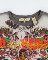 Vintage Y2K 00s Ed Hardy Diamante Embellished Tattoo Crewneck T-Shirt - S