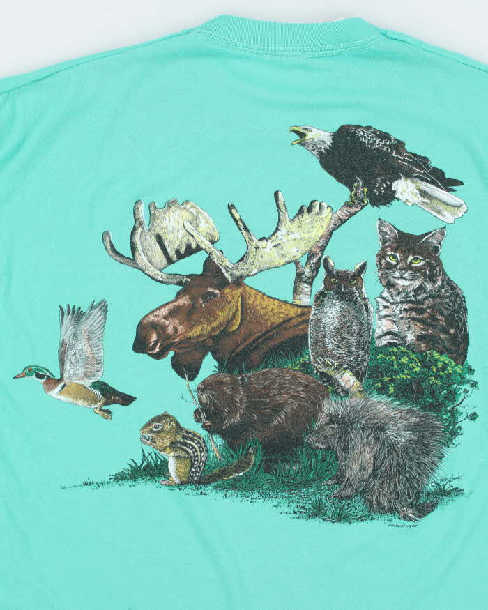 Vintage 1989 Harlequin Mint Minnesota State Parks Heavyweight Single Stitch Made In Canada Crewneck T-Shirt - XL