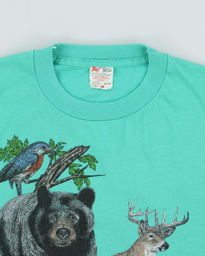 Vintage 1989 Harlequin Mint Minnesota State Parks Heavyweight Single Stitch Made In Canada Crewneck T-Shirt - XL