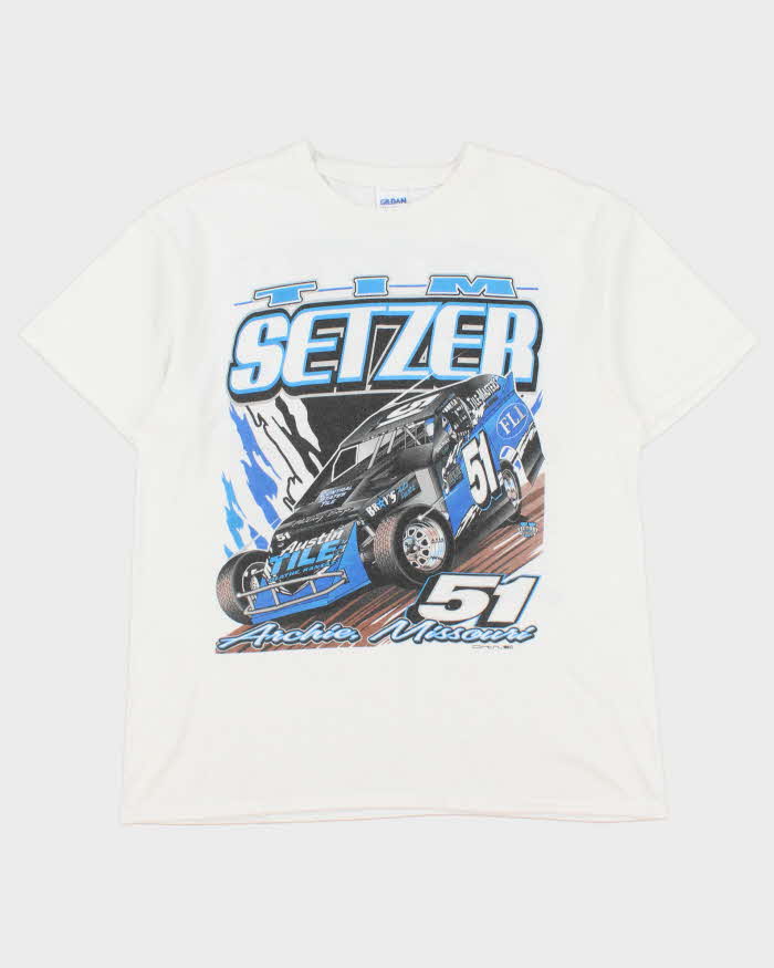 Vintage '08 Y2K Tim Setzer Speedway Victory Sportswear Gildan Heavyweight Crewneck T-Shirt - L