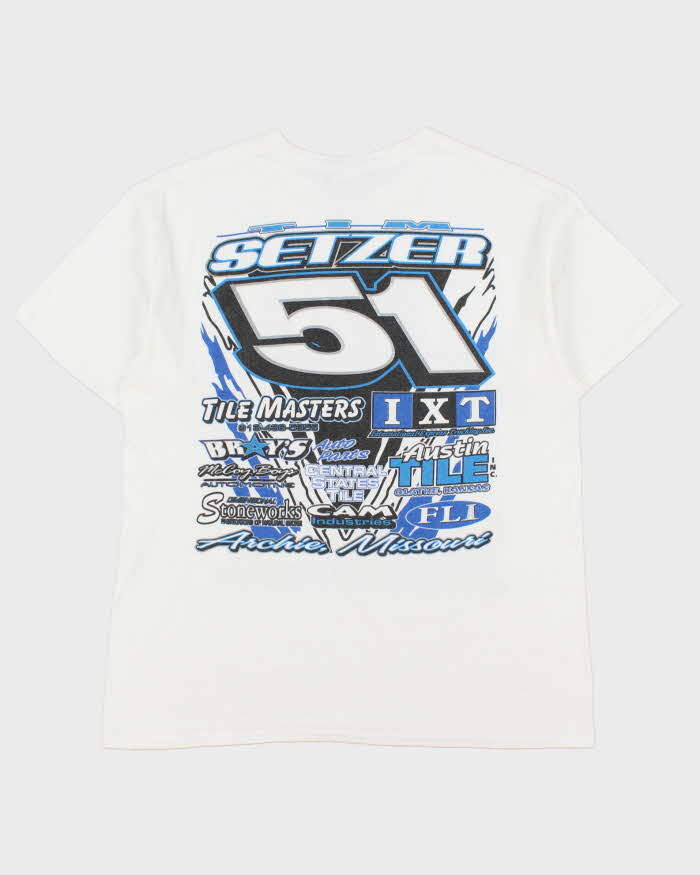 Vintage '08 Y2K Tim Setzer Speedway Victory Sportswear Gildan Heavyweight Crewneck T-Shirt - L