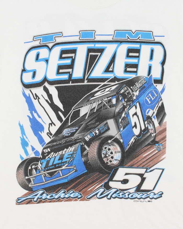 Vintage '08 Y2K Tim Setzer Speedway Victory Sportswear Gildan Heavyweight Crewneck T-Shirt - L