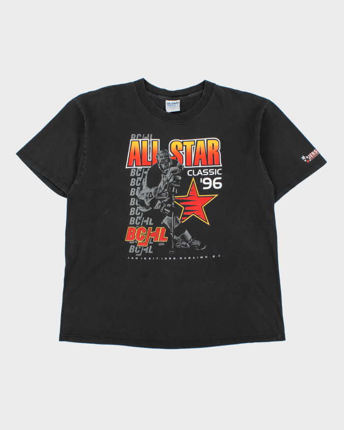 Vintage 1996 All Star Classic BCHL Senini Graphics Heavyweight Gildan Famous-T Made In Canada Crewneck T-Shirt - XL