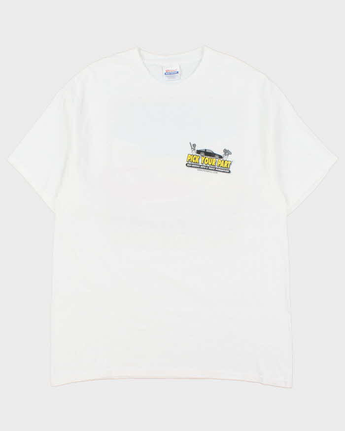 Vintage Y2K 00s Pick Your Part Auto Hanes Heavyweight Crewneck T-Shirt - XL