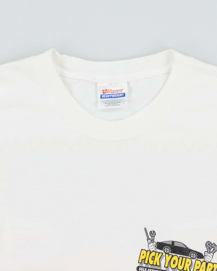 Vintage Y2K 00s Pick Your Part Auto Hanes Heavyweight Crewneck T-Shirt - XL