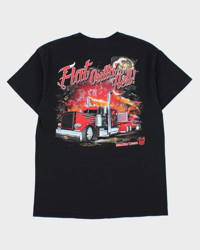 Vintage Y2K 00s Big Rig Trucks Flat Outta' Hell Heavyweight Crewneck T-Shirt - L