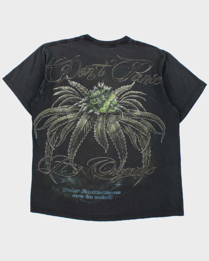 Vintage Y2K 00s Don't Panic It's Organic Marijuana Heavyweight Crewneck T-Shirt - XL