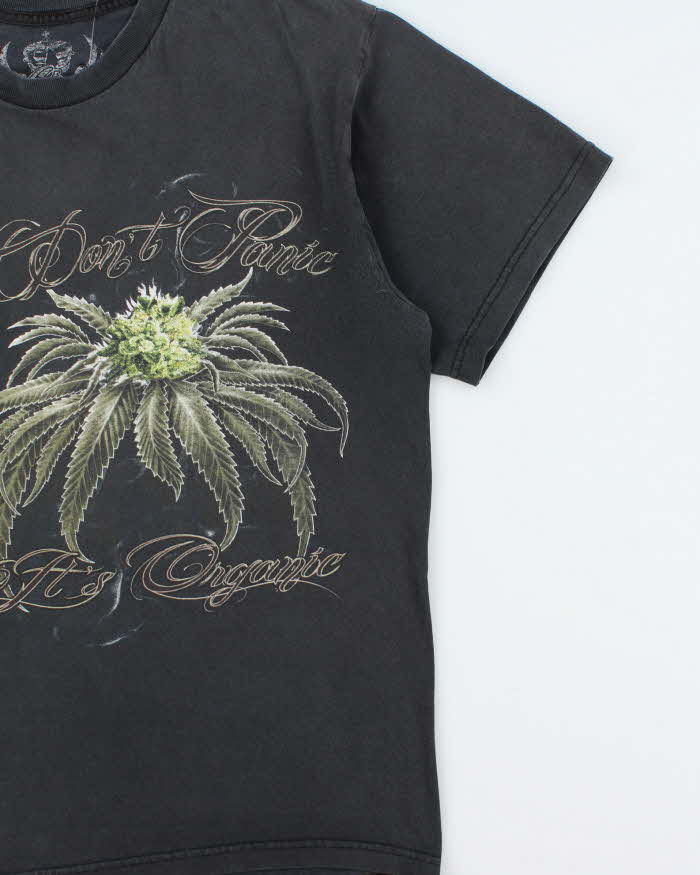 Vintage Y2K 00s Don't Panic It's Organic Marijuana Heavyweight Crewneck T-Shirt - XL