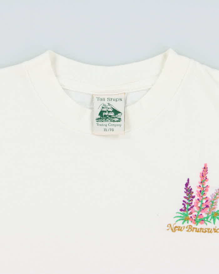 Vintage 1990s Tall Ships Embroidered New Brunswick Heavyweight Made In Canada Crewneck T-Shirt - XL