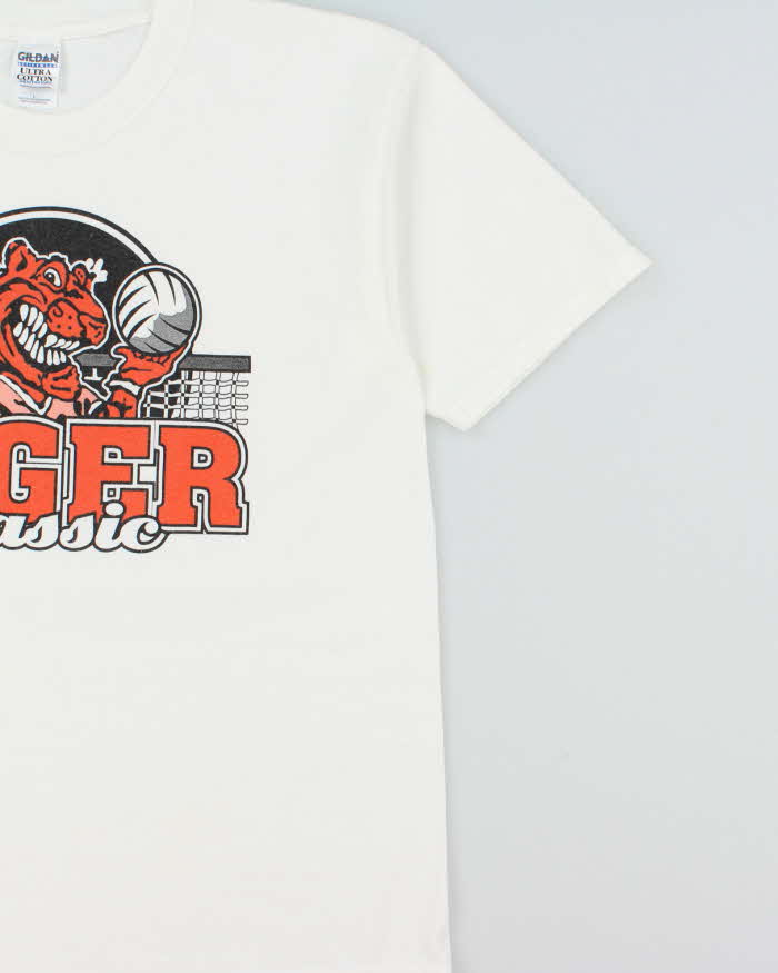 Vintage Y2K 00s Tiger Classic Basketball Gildan Ultra Heavyweight Crewneck T-Shirt - L