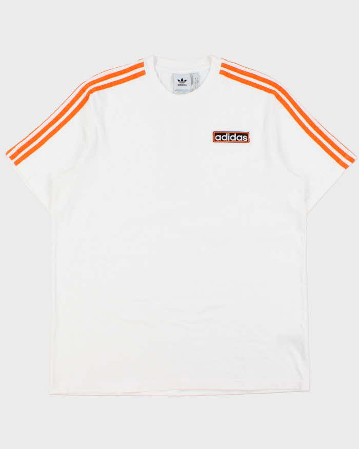 Vintage Adidas Originals '90s Embroidered 3-Stripe Heavyweight Crewneck T-Shirt - L