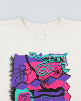 Vintage 1990s Aztec Floral Heavyweight Made In USA Crewneck T-Shirt - L