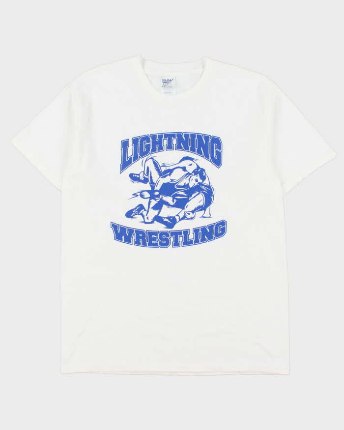 Vintage Y2K 00s Lightning Wrestling Gildan Ultra Heavyweight Crewneck T-Shirt - L