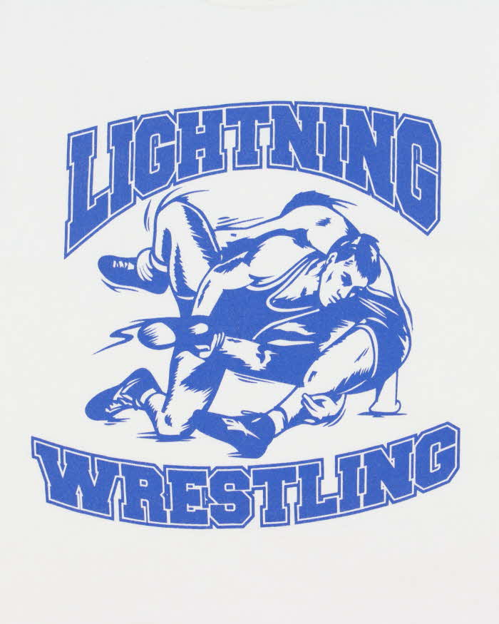 Vintage Y2K 00s Lightning Wrestling Gildan Ultra Heavyweight Crewneck T-Shirt - L