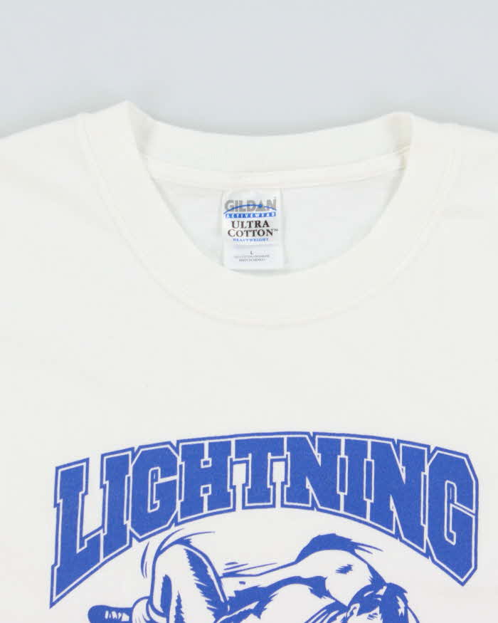 Vintage Y2K 00s Lightning Wrestling Gildan Ultra Heavyweight Crewneck T-Shirt - L
