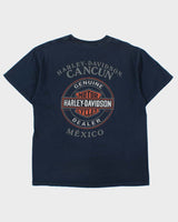 Vintage Harley Davidson Cancun Mexico Heavyweight Crewneck T-Shirt - L