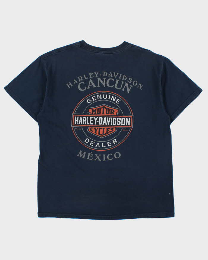 Vintage Harley Davidson Cancun Mexico Heavyweight Crewneck T-Shirt - L