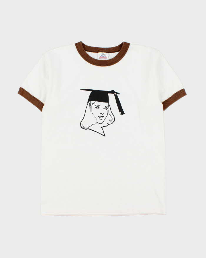 Vintage Y2K 00s Graduation Joke Heavyweight AAA Crewneck Ringer T-Shirt - M