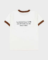 Vintage Y2K 00s Graduation Joke Heavyweight AAA Crewneck Ringer T-Shirt - M