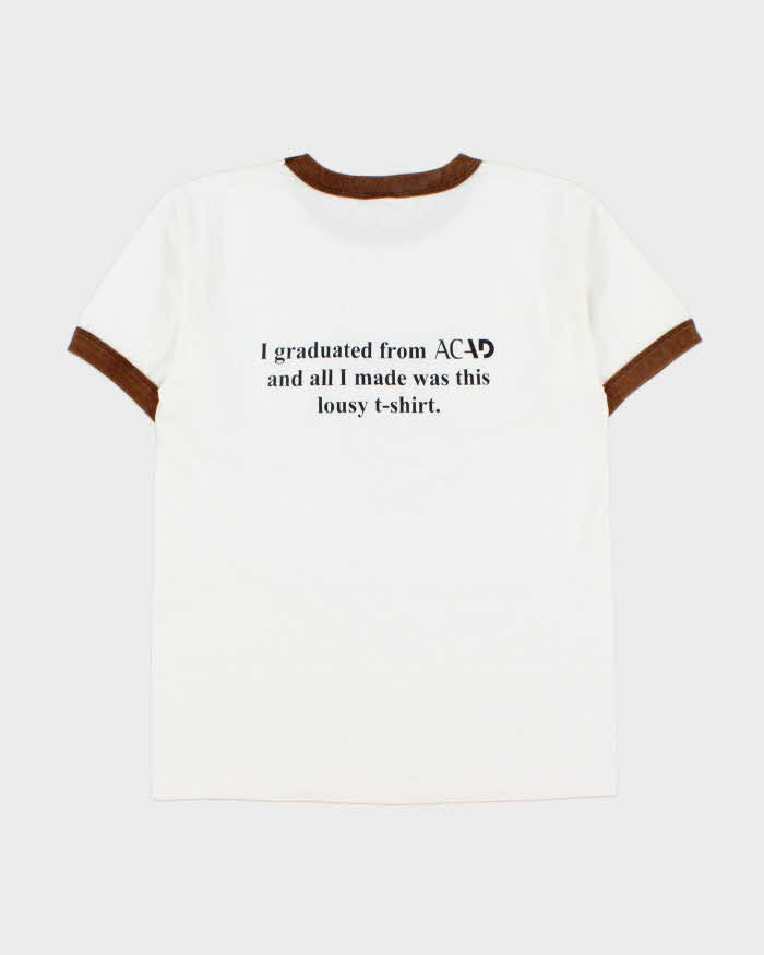 Vintage Y2K 00s Graduation Joke Heavyweight AAA Crewneck Ringer T-Shirt - M