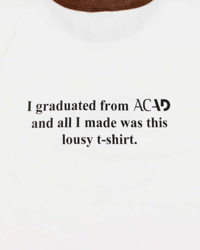Vintage Y2K 00s Graduation Joke Heavyweight AAA Crewneck Ringer T-Shirt - M