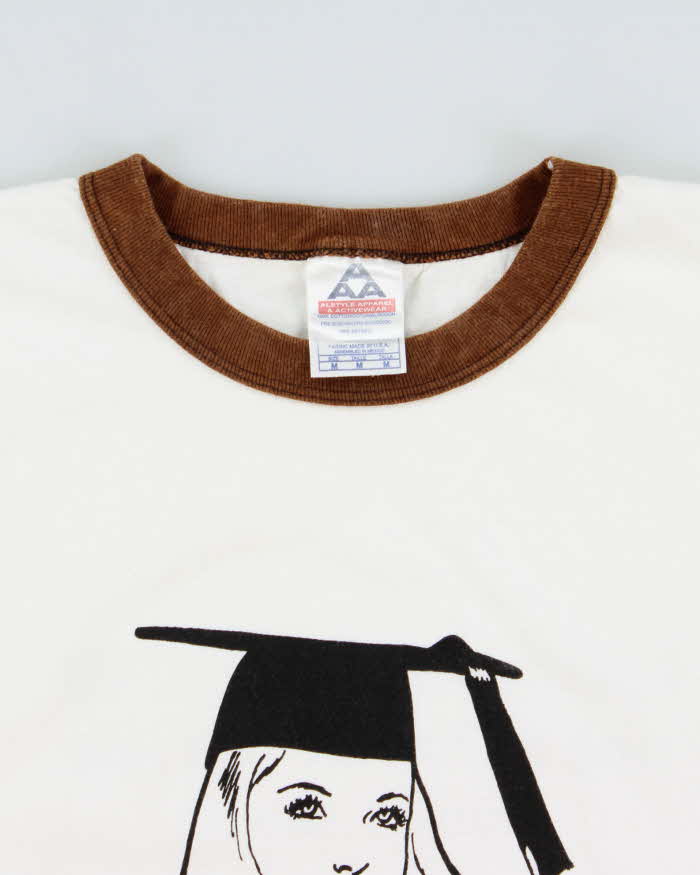 Vintage Y2K 00s Graduation Joke Heavyweight AAA Crewneck Ringer T-Shirt - M
