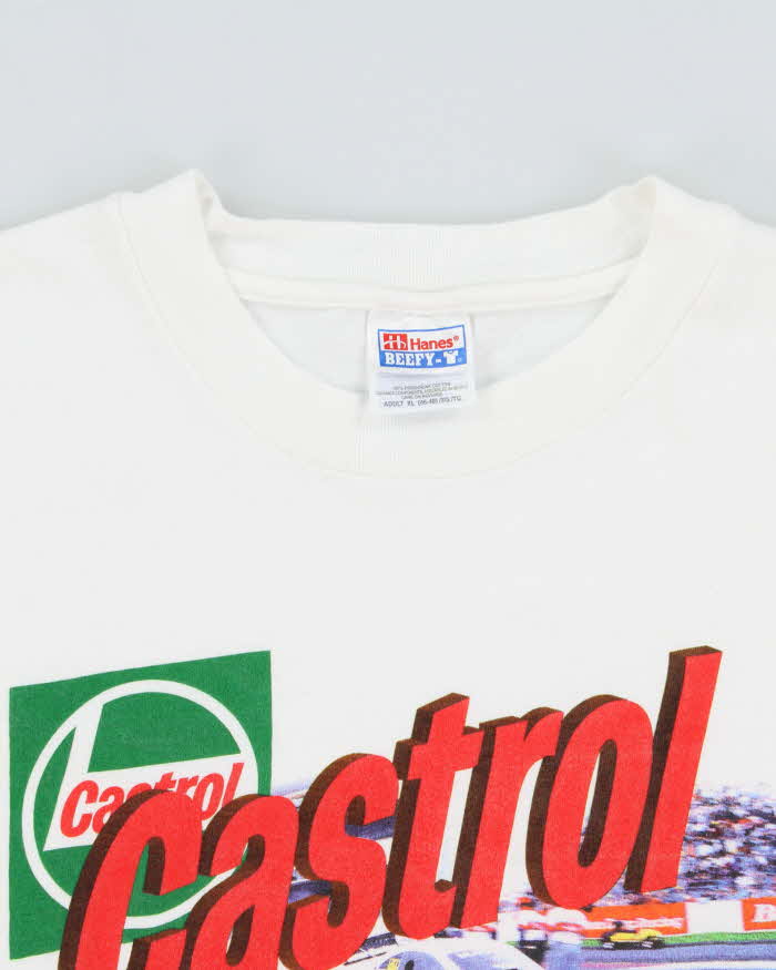 Vintage 1998 Castrol Racing 100 Oil Hanes Beefy Heavyweight Crewneck T-Shirt - XL