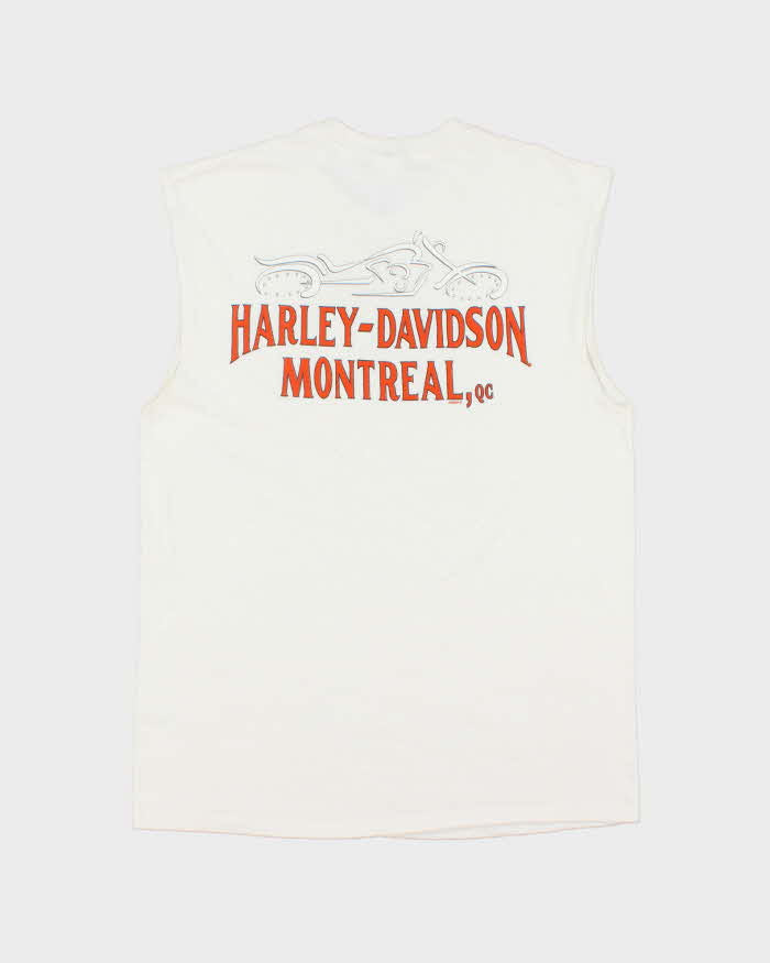Vintage '05 Y2K Harley Davidson Montreal Eagle Heavyweight Sleeveless Crewneck Pocket T-Shirt - L