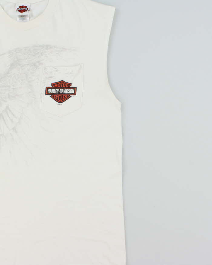 Vintage '05 Y2K Harley Davidson Montreal Eagle Heavyweight Sleeveless Crewneck Pocket T-Shirt - L