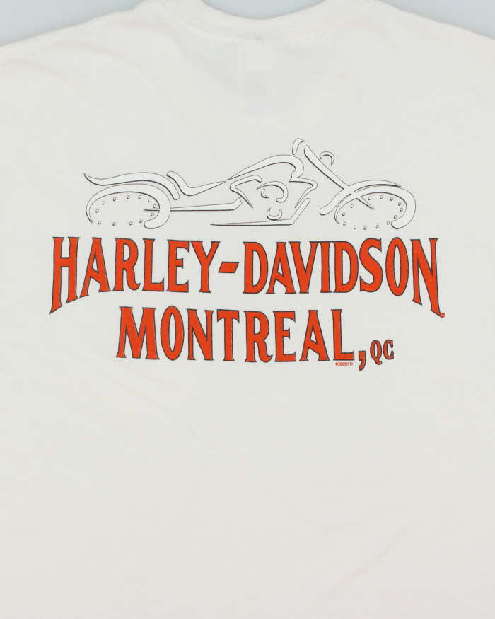 Vintage '05 Y2K Harley Davidson Montreal Eagle Heavyweight Sleeveless Crewneck Pocket T-Shirt - L