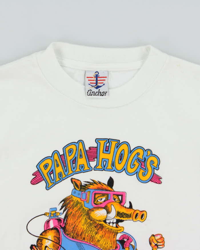 Vintage 1990s Papa Hogs Scuba Emporium Cozumel Mexico Heavyweight Crewneck T-Shirt - M