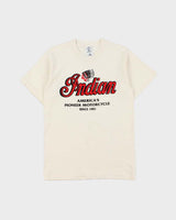 Vintage 1998 Indian Motorcycles Cream Heavyweight Made In Canada Single Stitch Crewneck T-Shirt - S