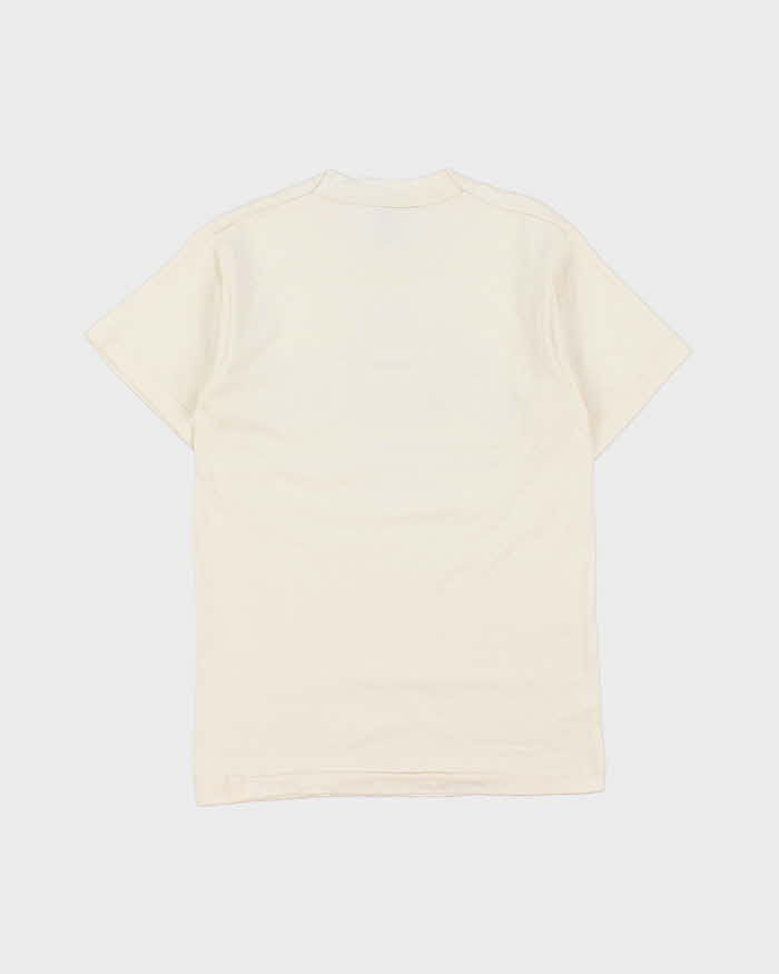 Vintage 1998 Indian Motorcycles Cream Heavyweight Made In Canada Single Stitch Crewneck T-Shirt - S