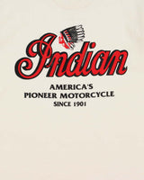 Vintage 1998 Indian Motorcycles Cream Heavyweight Made In Canada Single Stitch Crewneck T-Shirt - S