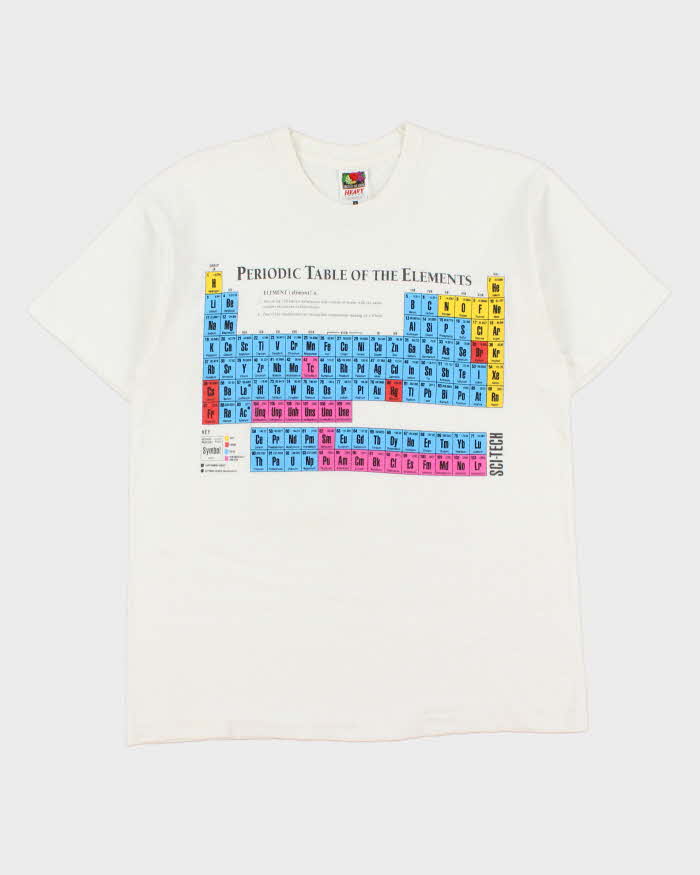 Vintage 1996 Sci-Tech Periodic Table Of The Elements Heavyweight Made In Canada Single Stitch Crewneck T-Shirt - L