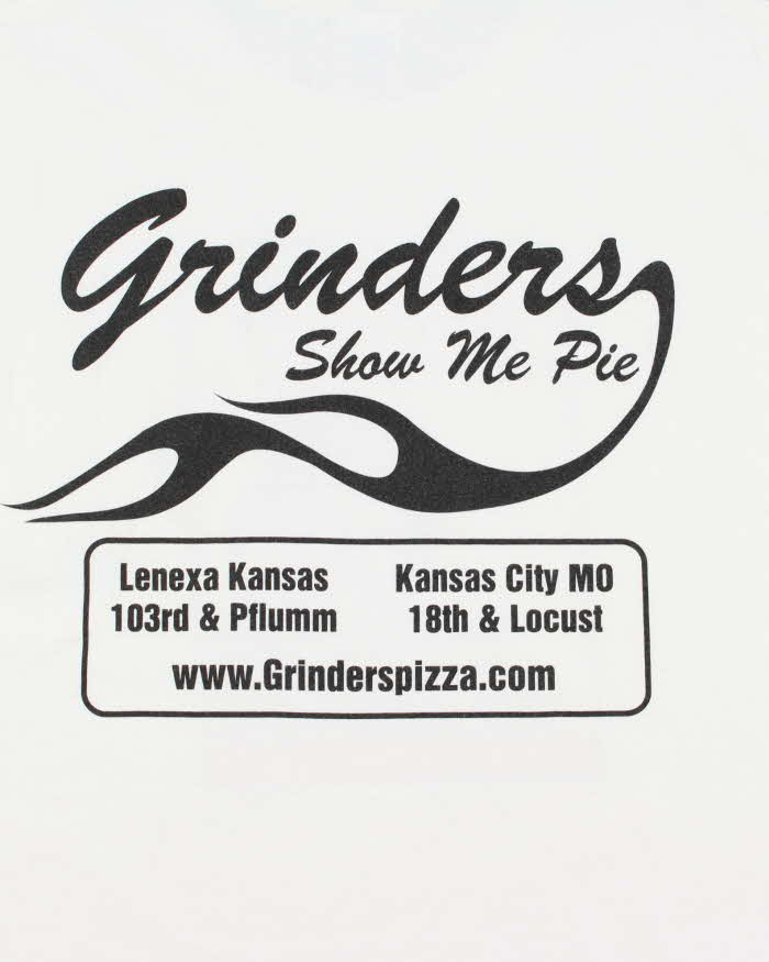 Vintage '05 Y2K Grinders Show Me Pie Kansas City Gildan Ultra Heavyweight Crewneck T-Shirt - L