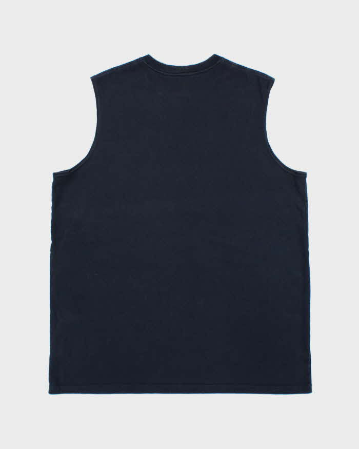 Vintage Carhartt Navy Heavyweight Sleeveless Relaxed Fit Crewneck Pocket T-Shirt - L