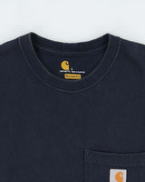 Vintage Carhartt Navy Heavyweight Sleeveless Relaxed Fit Crewneck Pocket T-Shirt - L